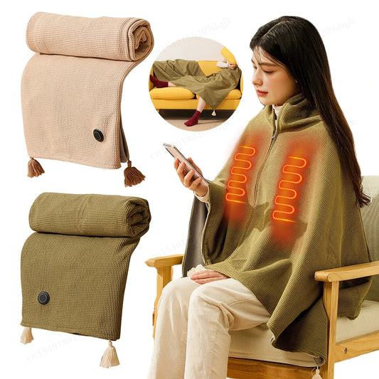 USB Heated Blanket Shawl — Portable Warmth, Wherever You Go